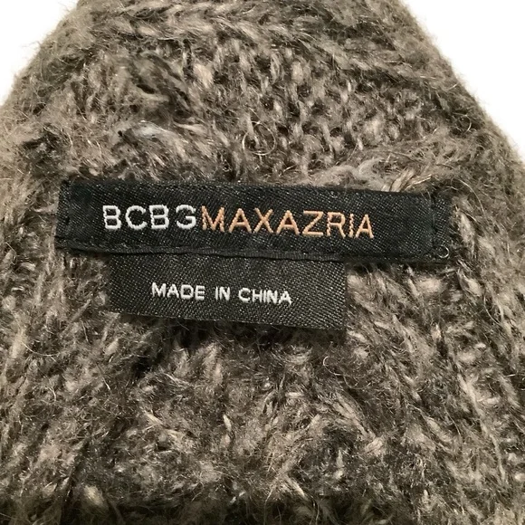 BCBGMaxAzria Women’s Charcoal Knit Cowl Neck Cardigan Full Length Sweater - Picture 8 of 8